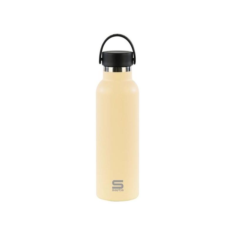 Safta Botella Termo De 600ml - Acero Inoxidable - Asa Superior - Arena