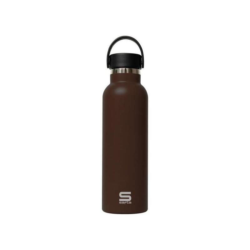 Safta Botella Termo De 600ml - Acero Inoxidable - Asa Superior - Marron
