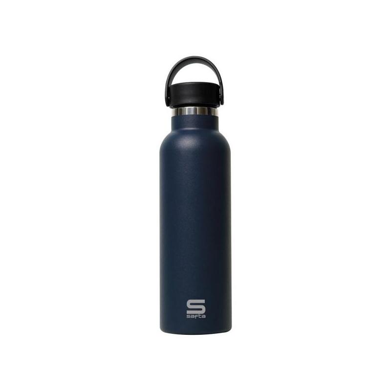 Safta Botella Termo De 600ml - Acero Inoxidable - Asa Superior - Negro
