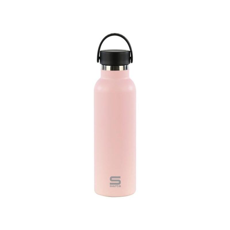 Safta Botella Termo De 600ml - Acero Inoxidable - Asa Superior - Rosa
