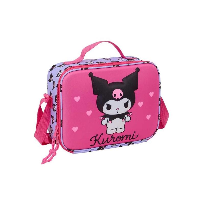 Safta Kuromi Bolsa Isotermica Porta Alimentos - Frontal 3d - Cremallera - Bandolera Ajustable - Asa De Mano -