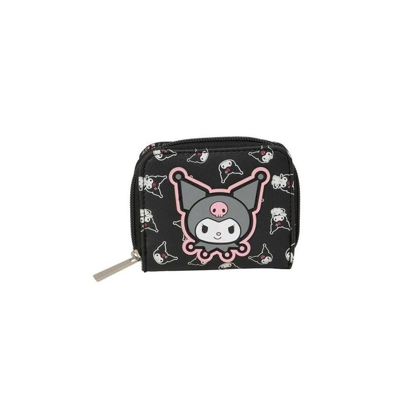Safta Kuromi Monedero Con Billetera - Cierre Con Iman - Compartimento De Monedas - 0.10l - 110x20x95mm - Negro