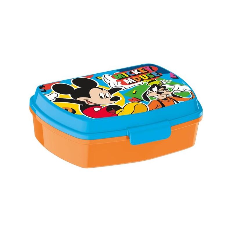 Safta Mickey Mouse Happy Smiles Sandwichera - Pvc Sin Bpa - Cierre Hermetico A Presion - Rectangular - Naranja