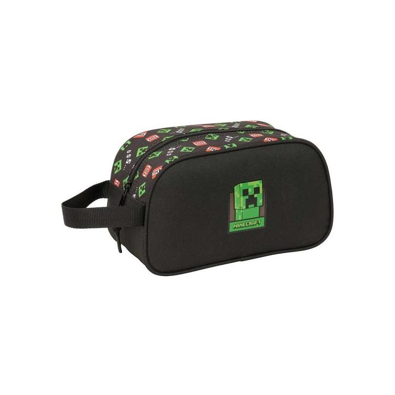 Safta Minecraft Neceser De 5l - Cremallera - Asa Lateral - Adapatable A Carro - 260x120x150mm - Negro