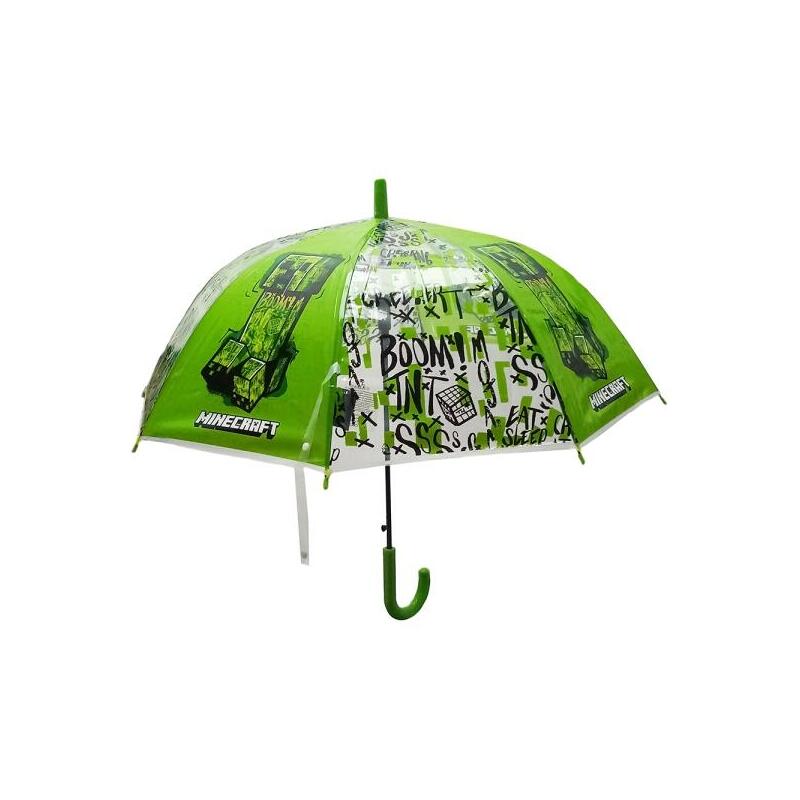 Safta Minecraft Tnt Paraguas Manual De 76cm - 8 Paneles - Asa Y Punta De Pvc - Poe Transparente - Nervios De Acero De