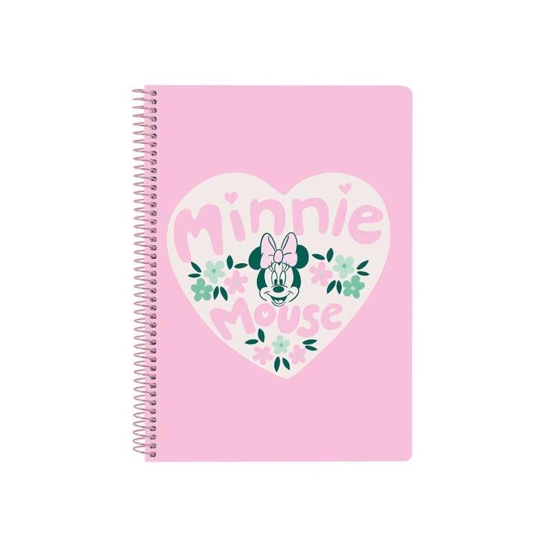 Safta Minnie Mouse Minty Libreta Con Espiral - Formato Cuarto - 80 Hojas De Papel 80g/M2 - Cuadriculas 4x4mm - Tapas