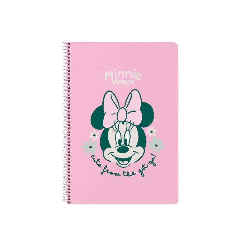 Safta Minnie Mouse Minty Libreta Con Espiral - Formato Folio - 80 Hojas De Papel 80g/M2 - Cuadriculas 4x4mm - Tapas