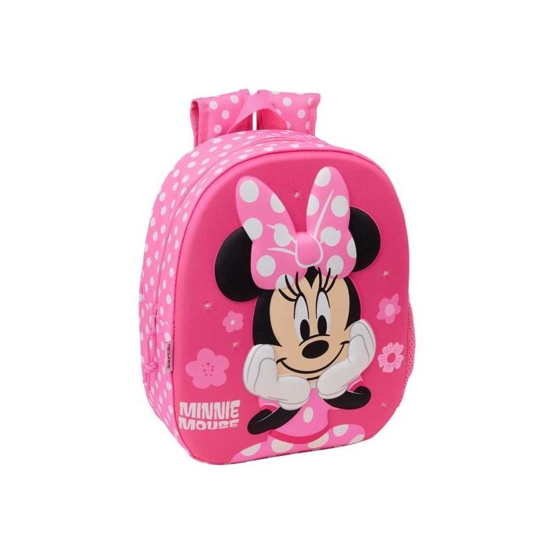 Safta Minnie Mouse Mochila 3d - Luces Led - Portabotellas - Hombreras Acolchadas - Asa Superior - 8.64l - 270x100x330mm