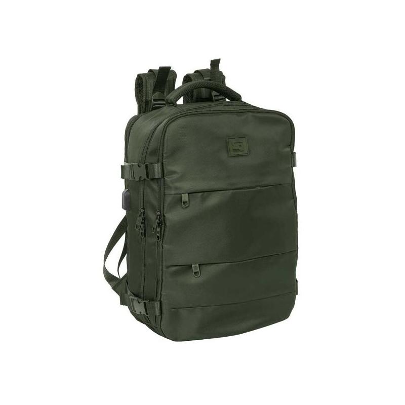 Safta Mochila De Cabina - Bolsillo Para Portatil Hasta 15.6" - Portabotellas - Usb - Zapatillero - Cinta Para Maleta -