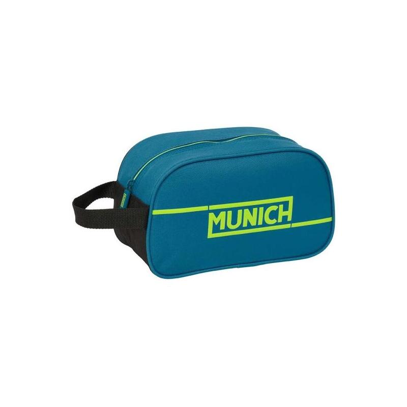 Safta Munich Land Neceser De 5l - Cremallera - Asa Lateral - Adapatable A Carro - 260x120x150mm - Azul Oscuro