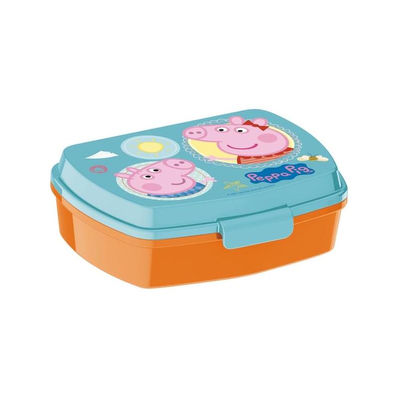 Safta Peppa Pig Having Fun Sandwichera - Pvc Sin Bpa - Cierre Hermetico - 5.6x17x14cm - Naranja