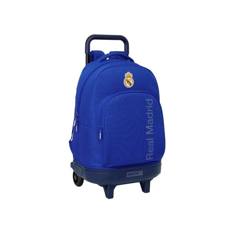 Safta Real Madrid Mochila Con Carro - Extraible - Bolsillo Frontal - Portabotellas - Tirador Doble - Hombreras