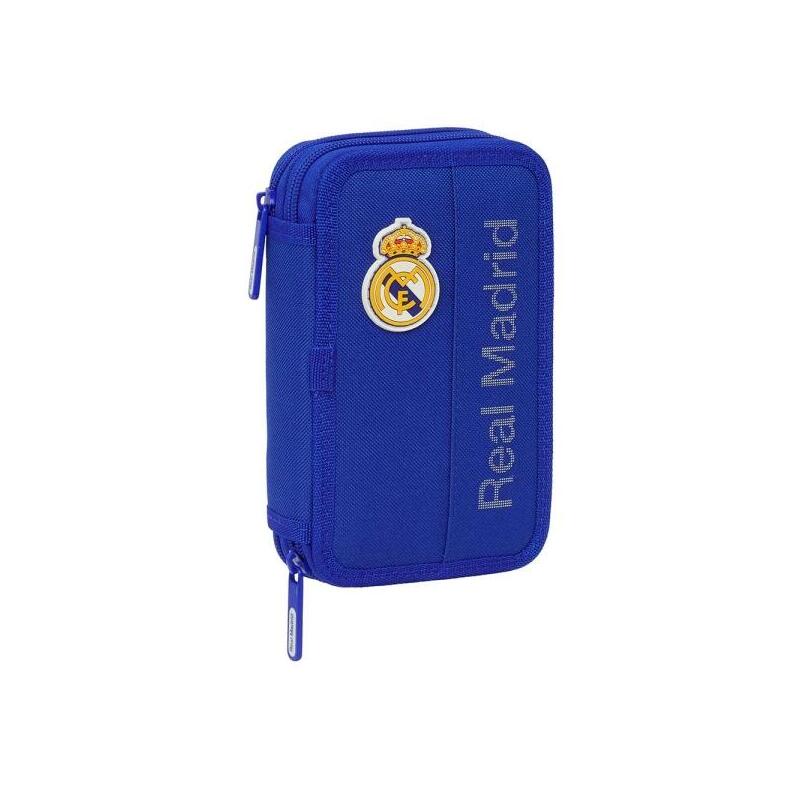 Safta Real Madrid Plumier De 2 Pisos - 29 Piezas - 1l - Goma - Lapiz - Boligrafos - Sacapuntas - 10 Colores - 14