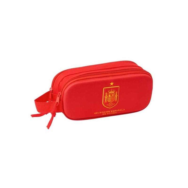Safta Seleccion Espanola De Futbol Portatodo 3d - 2 Compartimentos Con Cremallera - Asa Lateral - Capacidad 1l -