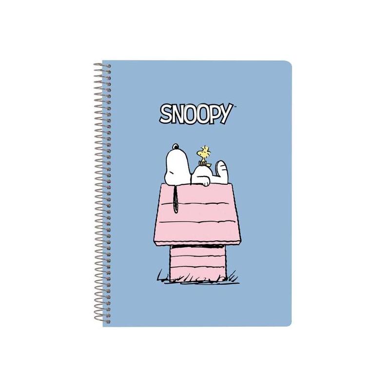 Safta Snoopy Libreta Con Espiral - Formato Cuarto - 80 Hojas De Papel 80g/M2 - Cuadriculas 4x4mm - Tapas Duras
