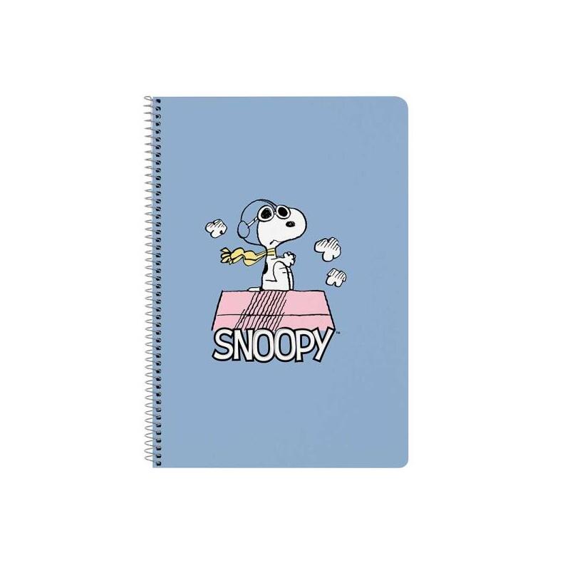 Safta Snoopy Libreta Con Espiral - Formato Folio - 80 Hojas De Papel 80g/M2 - Cuadriculas 4x4mm - Tapa Dura Decorada -
