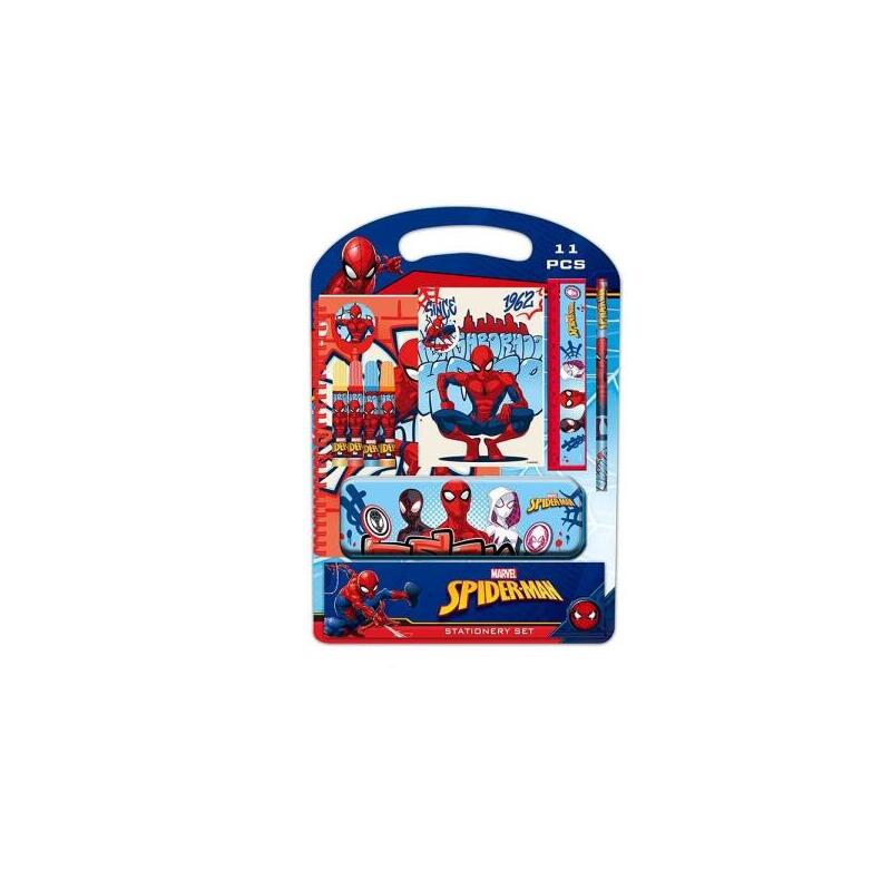 Safta Spider-Man Attack Pack Escolar Con Plumier Metalico - Lapiz - 4 Rotuladores - Regla 15cm - Sacapuntas - Goma -
