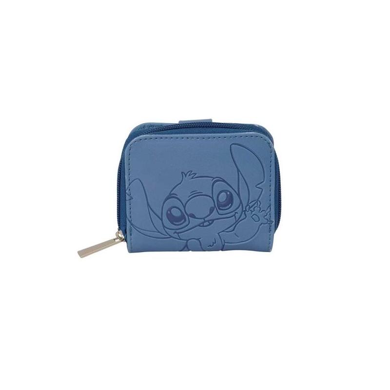 Safta Stitch Blue Monedero Con Billetera - Cierre Con Iman - Compartimento Con Cremallera - 0.10l - 110x20x95mm - Color