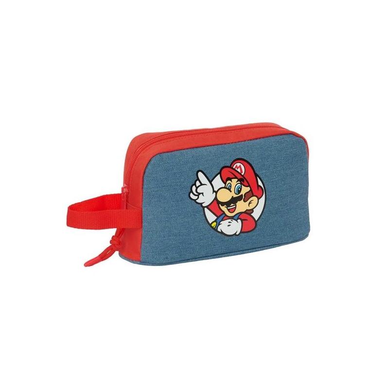 Safta Super Mario Bolsa Isotermica Porta Alimentos - Asa De Mano Lateral - Cremallera - 21.5x12x6.5cm - Rojo Y