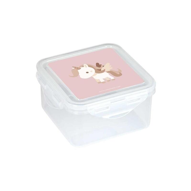 Safta Unicornio Fiambrera De 1.27l - Pvc Sin Bpa - Cierre Hermetico A Presion - 130x130x75mm - Transparente