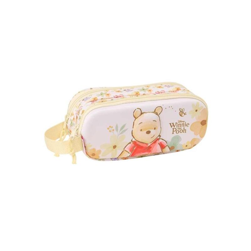 Safta Winnie The Pooh Portatodo 3d - 2 Compartimentos Con Cremallera - Asa Lateral - Capacidad 1l - 21x8x6cm - Color
