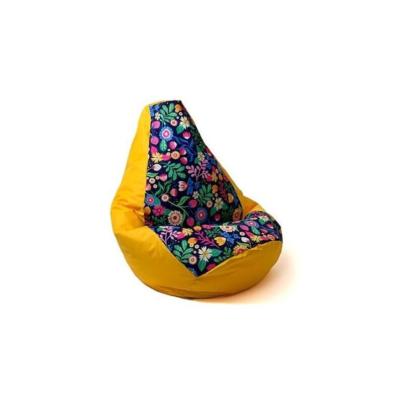 Sako Bolso Puf Peral Estampado Amarillo-Flor L 105 X 80 Cm