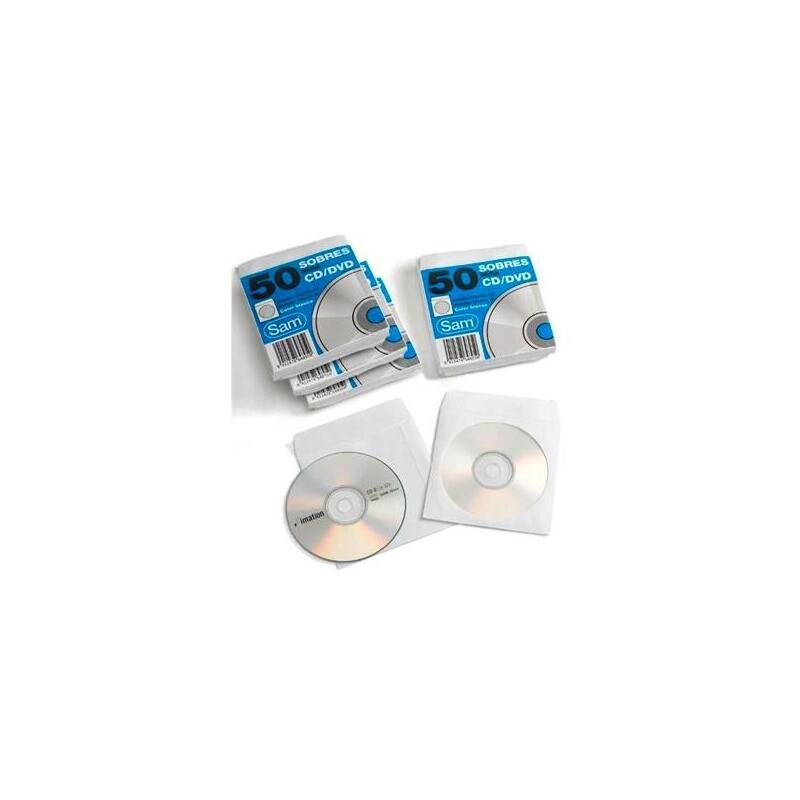 Sam Sobre Offset Blanco 90 Gr. Engomado Autoadhesivo 125x125 Para Cds/Dvd 50 Sobres