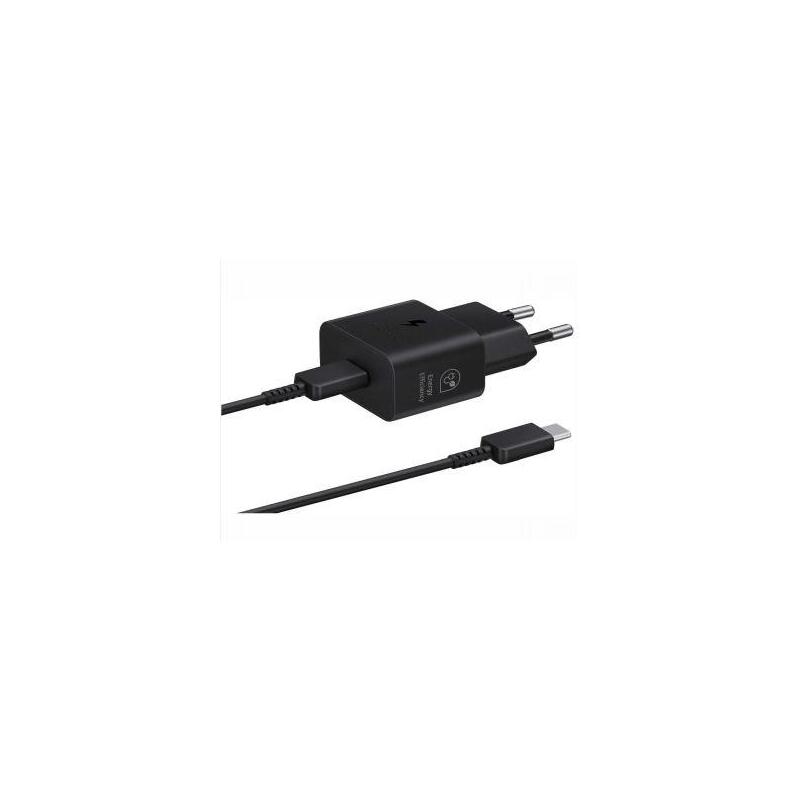 Samsung Schnellladegerät, Usb-C, 25w Con Cable De Datos, Negro Bulk