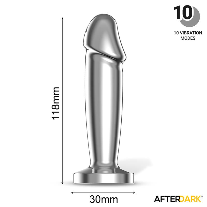 Sarmy Plug Anal Cromado Con Vibración Usb Magnético Talla M