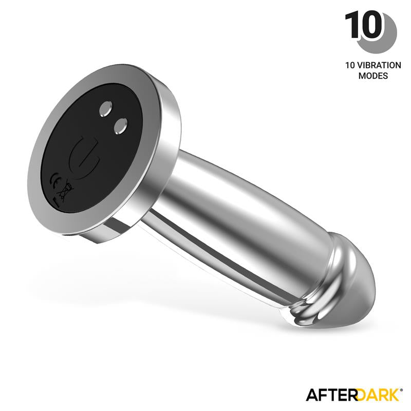 Sarmy Plug Anal Cromado Con Vibración Usb Magnético Talla M