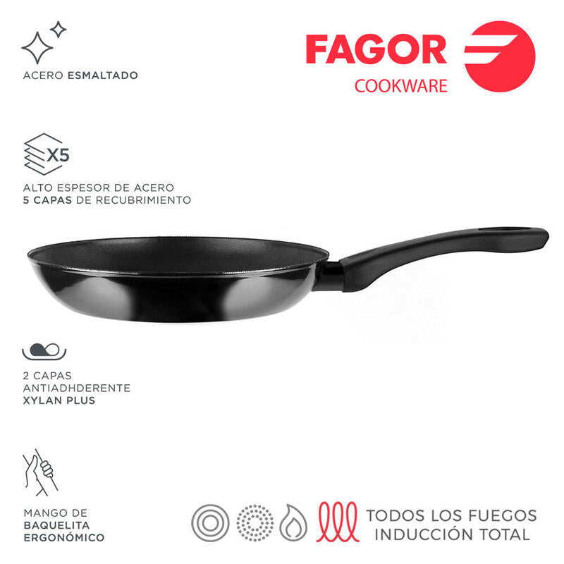 Sarten Indutherm Ø26cm Negra Acero Aisi 430 Fagor