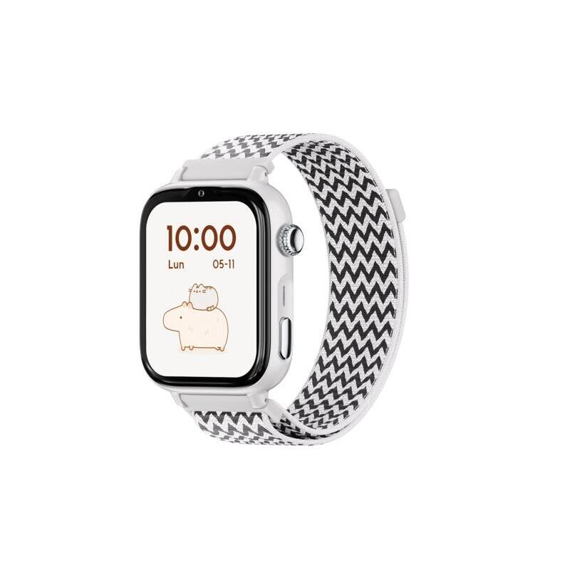 Savefamily Reloj Inteligente Infantil Savewatch Plus 2 - Pantalla Amoled - Carcasa Blanca - Correa Tela Zigzag