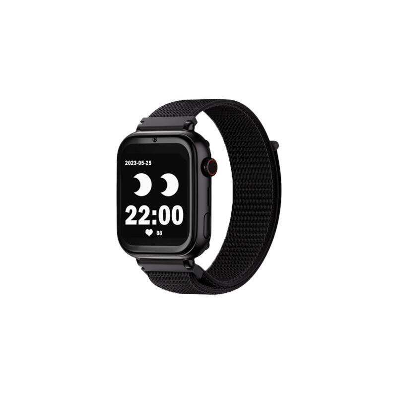Savefamily Reloj Inteligente Infantil Savewatch Plus Con Gps Y Llamada - Ip67 - Boton Sos - Carcasa Negra - Correa Tela