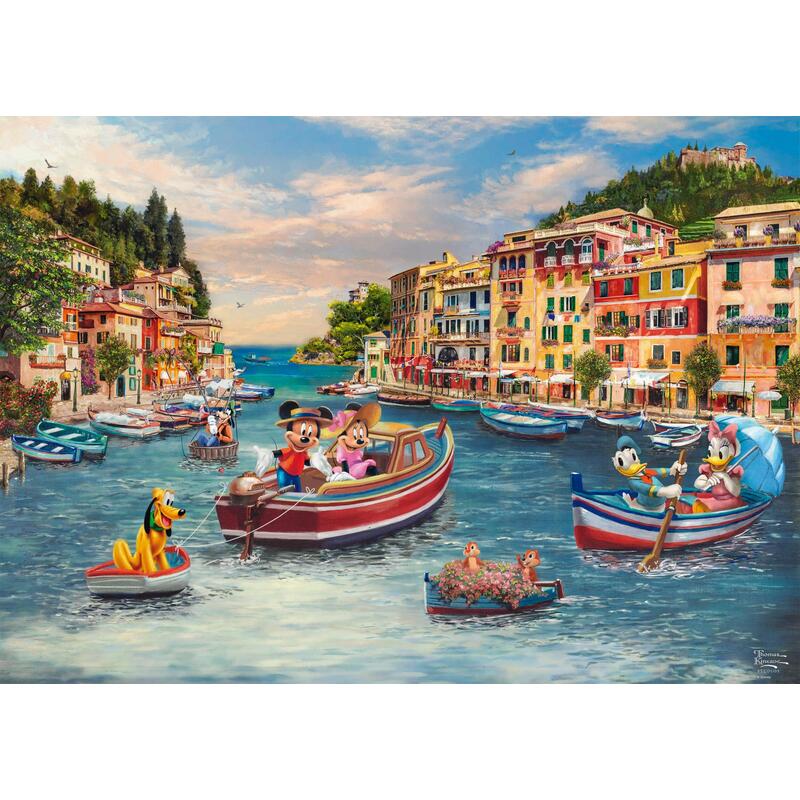 Schmidt Spiele Thomas Kinkade Studios: Disney - Mickey Y Minnie En Italia, Rompecabezas De 1000 Piezas 58053