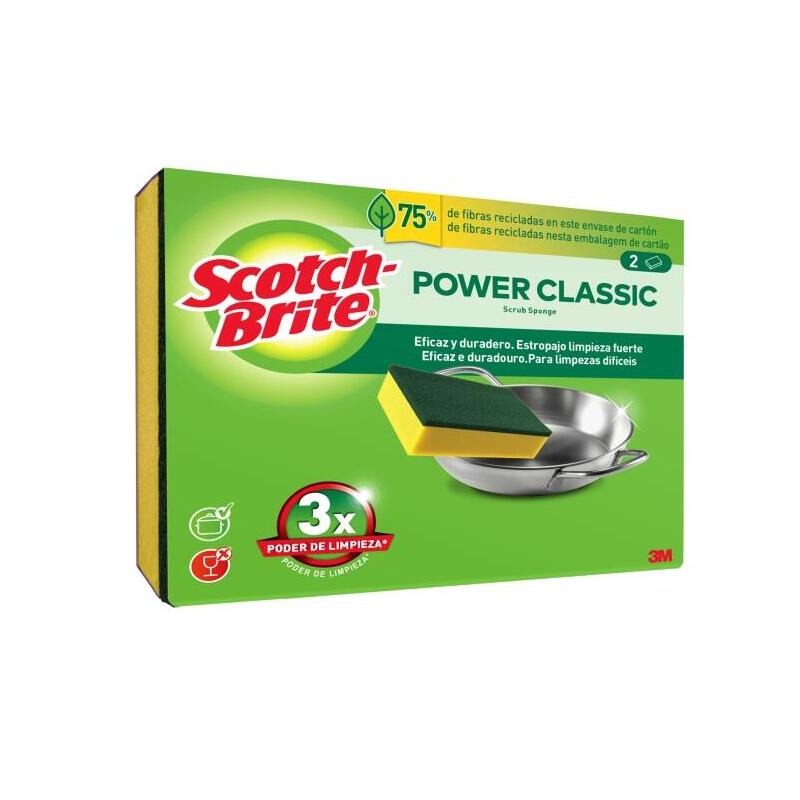 Scotch-Brite Classic Pack De 2 Estropajos De Cocina - Amarillo
