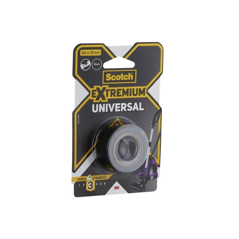 Scotch Extremium Universal Cinta Adhesiva Americana - 3m X 19mm - Negro