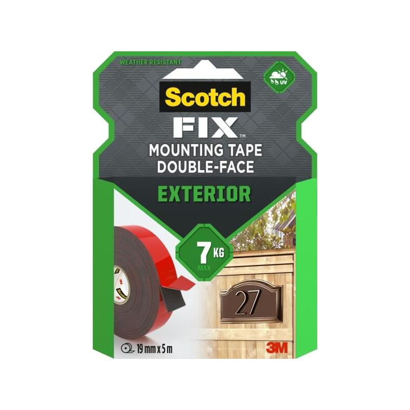 Scotch-Fix Cinta De Montaje De Doble Cara Para Exteriores - 19mm X 10m - Negro