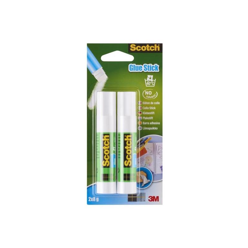 Scotch Pack De 2 Pegamentos En Barra Adhesivo Solido - 8gr Por Unidad - Transparente