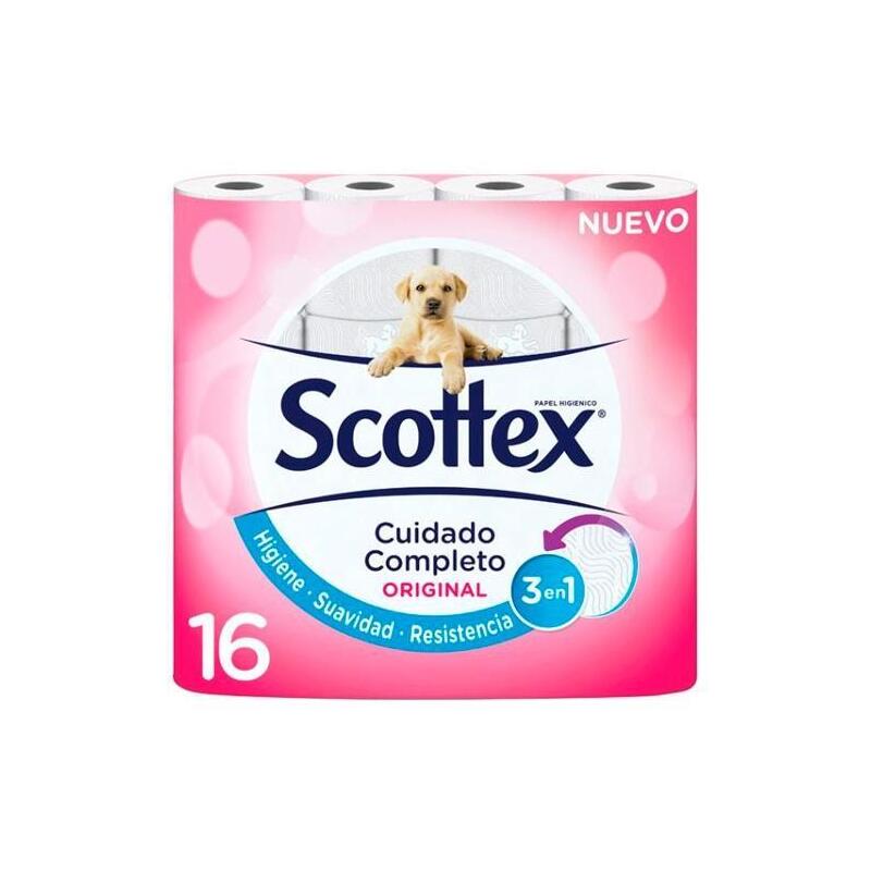 Scottex Original Papel Higiénico Doble Capa Pack De 16 Rollos