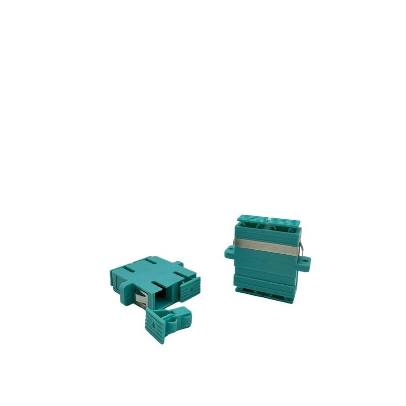 Sc/Upc Female - Sc/Upc Female Om3 Duplex Fibre Adapter Aqua
