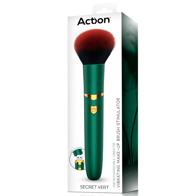 Secret Vert Estimulador Brocha De Maquillaje Con Vibración Verde