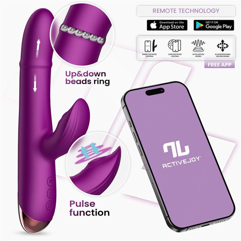 Vibrador Sendel Con Anillo De Bolas Internas Up And Down Y Pulsación Con App