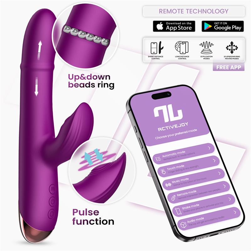 Vibrador Sendel Con Anillo De Bolas Internas Up And Down Y Pulsación Con App