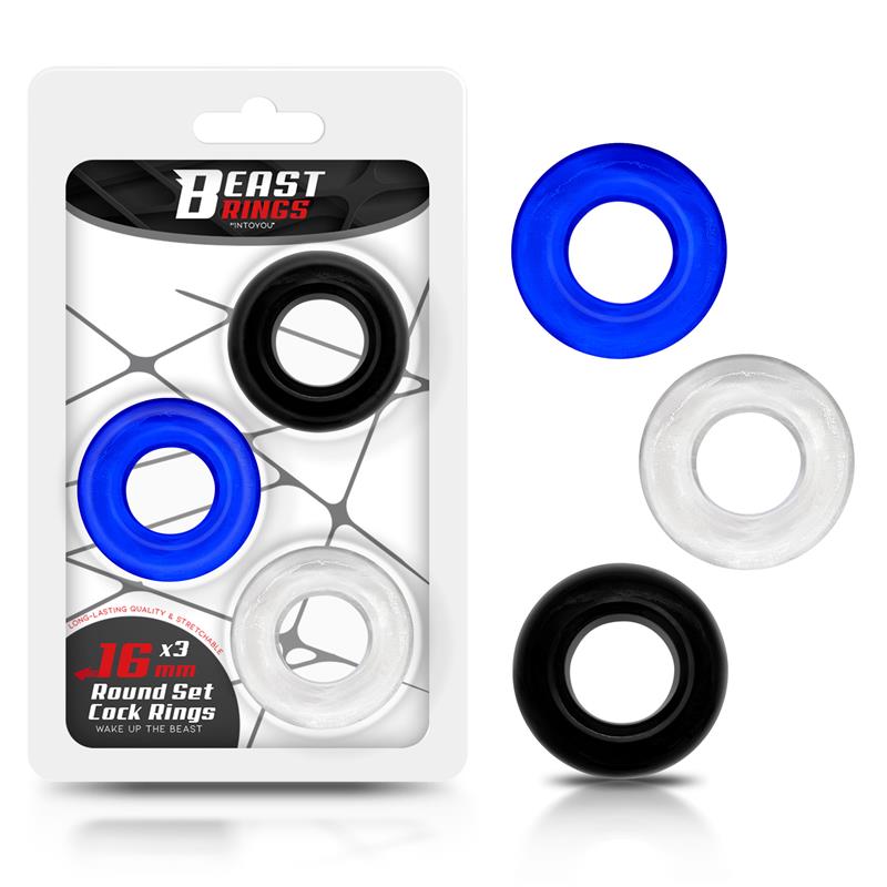 Set 3 Anillos Para El Pene 3 Colores 1.6 Cm