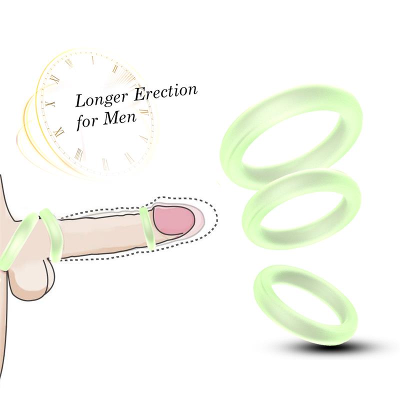 Set 3 Anillos Para El Pene Brilla En La Oscuridad
