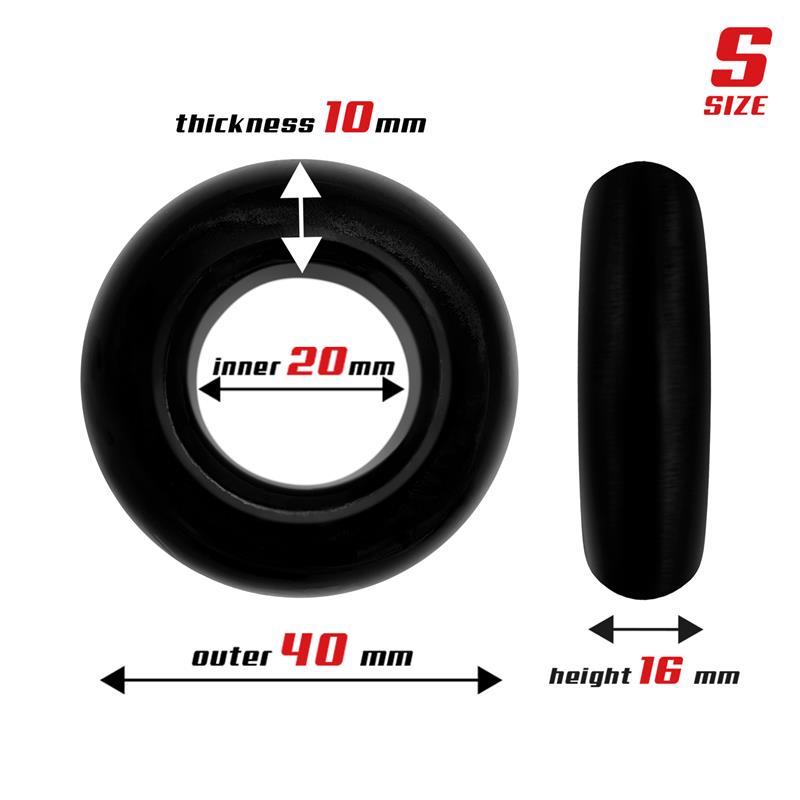 Set 3 Anillos Para El Pene Flexibles Negros