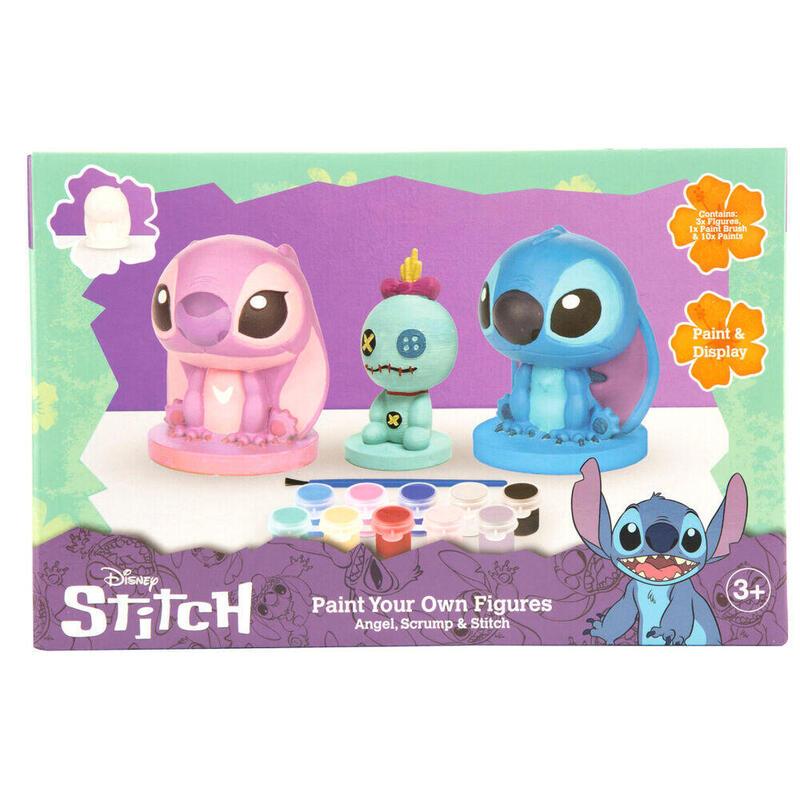 Set 3 Figuras De Escayola Para Pintar Stitch Disney