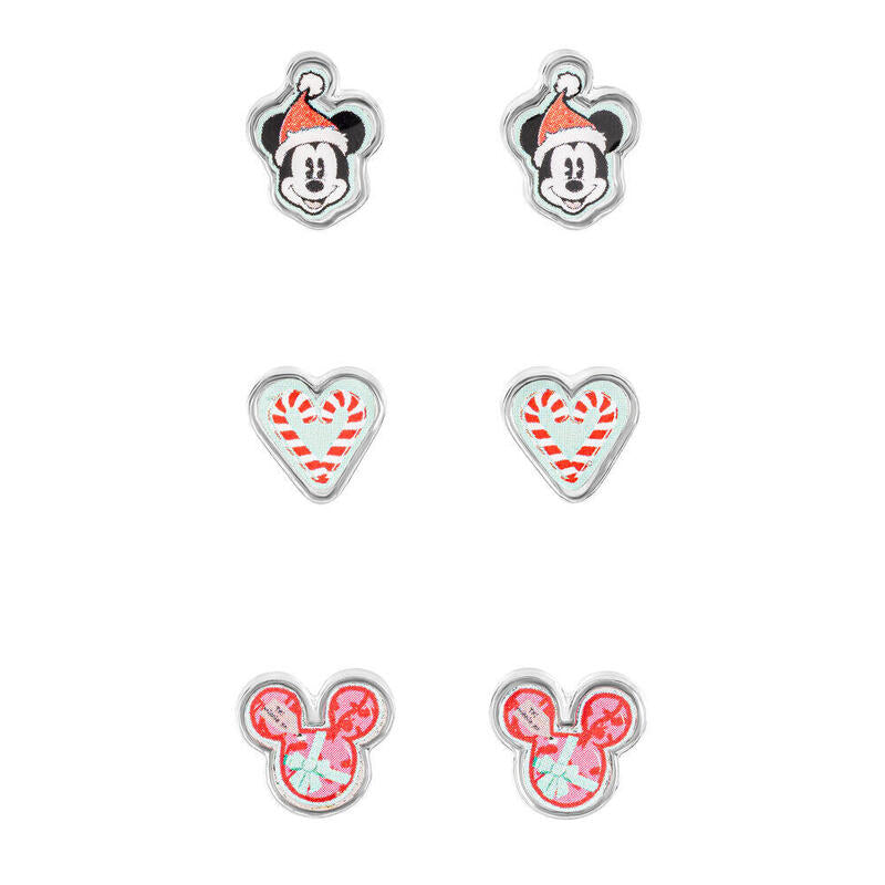 Set 3 Pares De Pendientes Navidad Mickey Disney