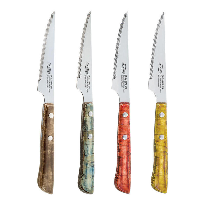 Set 4 Cuchillos Chuleteros Evergreen Bgeu-6076 San Ignacio