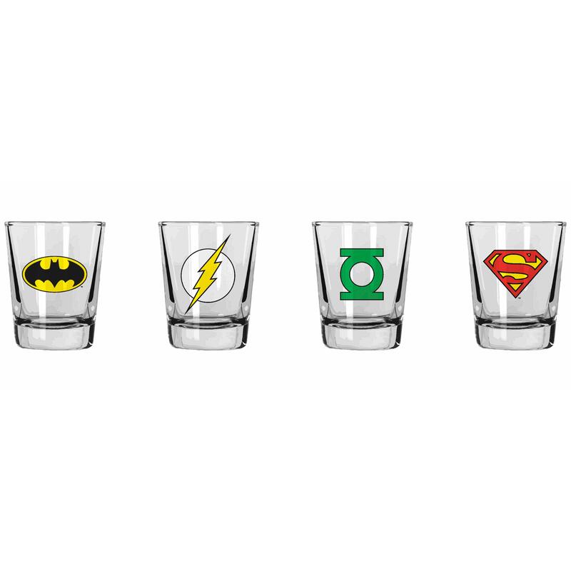 Set 4 Mini Vasos Logos Dc Comics